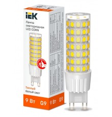 Лампа светодиодная CORN капсула 9Вт 230В 3000К керамика G9 IEK  LLE-CORN-9-230-30-G9  IEK