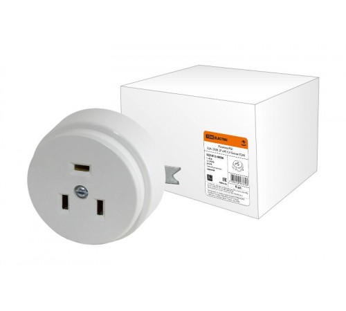 Розетка РШ 32А 250В 2Р+РЕ СУ белая  SQ1812-0006  TDM