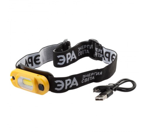 Фонарь налобный 1хLED (COB) аккумулятор Li GA-801 Практик, microUSB, шарнир, клипса  Б0030186  ЭРА