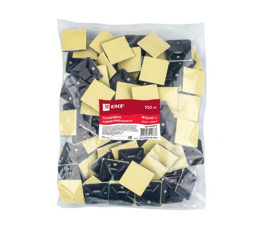 Площадка самоклеящаяся (40х40мм.) черная (100шт.)  plc-40x40-b  EKF