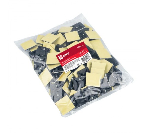 Площадка самоклеящаяся (40х40мм.) черная (100шт.)  plc-40x40-b  EKF