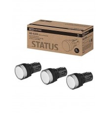 STATUS Лампа сигнальная AD-22DS, LED, d22 мм, 24-440 В AC/DC, белый  SQ0702-0096  TDM