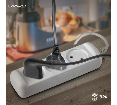 Удлинитель 3 гнезда 7м б/з 10А U-3-7m ПВС  Б0028357  ЭРА