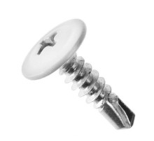 Саморез 4,2x25 с прессшайбой, сверло, цинк RAL 9003 Белый (100 шт/уп)  PR08.9221  Промрукав