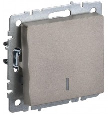 BRITE Выключатель 1-клавишный проходной с индикацией 10А ВС10-1-7-БрШ шампань  BR-V12-1-10-K37  IEK