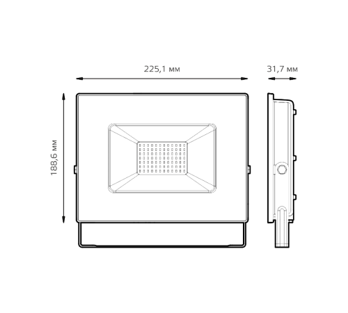 Прожектор  BASIC 70W 6300lm 6500K 200-240V IP65 графитовый LED 1/10  688100370  Gauss