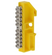 Шина PE "Земля" на на DIN-изол ШНИ-6х9-10 никелированная Д-Желтый (10/250/9000) NO-222-92-1  Б0044141  ЭРА