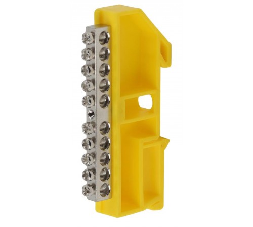 Шина PE "Земля" на на DIN-изол ШНИ-6х9-10 никелированная Д-Желтый (10/250/9000) NO-222-92-1  Б0044141  ЭРА