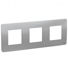 Unica Studio Алюминий Рамка 3-ая  NU200630  Schneider Electric