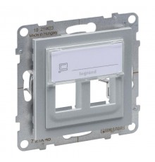 SUNO Адаптер двойной для разъемов Keystone. Цвет "Алюминий"  721345  Legrand