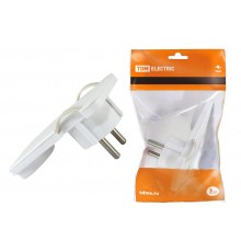 Вилка угловая плоская (8 мм) белая 16А 250В  SQ1806-0193  TDM