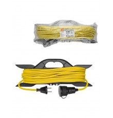 Удлинитель-шнур на рамке силовой У-11004 ПВС желтый 1300 Вт б/з, 50м, штепс. гнездо Народный  SQ1307-9024  TDM