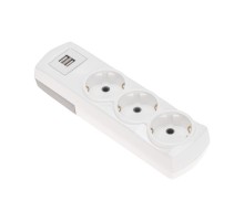 Колодка PREMIUM 3 гнезда, с/з, 2 USB, белый  13-4402  REXANT