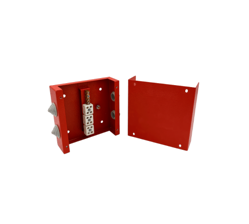 Коробка распределительная огнестойкая КРОПС, IP41, 130х130х40 мм, для кабелей до 6 мм2, 6 клемм  FRJB-KM-ST2-6-06-КРОПС-IP41  КМ-Профиль