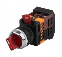Переключатель АNСLR-22-3  на 3 фикс.полож.красный неон/240В I-O 1з+1р (10/400/3200)  Б0045682  ЭРА