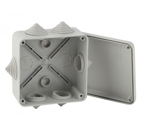 Коробка распределительная о/у КОРv 100х100х50мм на винтах 6 гермовводов IP55 (48/1200)  Б0047264  ЭРА (Энергия света)