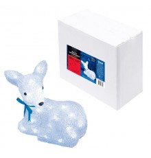 Фигура светодиодная  "Лежащий оленёнок-1" ULD-M2926-040/STA WHITE IP20 LYING FAWN-1   40 диодов, размер 29*16*26 см, белый, IP20.  11031  Uniel