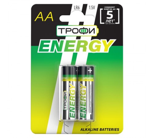 Батарейка щелочная (алкалиновая) LR6-2BL ECO (20/360/11520) (AA)   Б0017045  ТРОФИ
