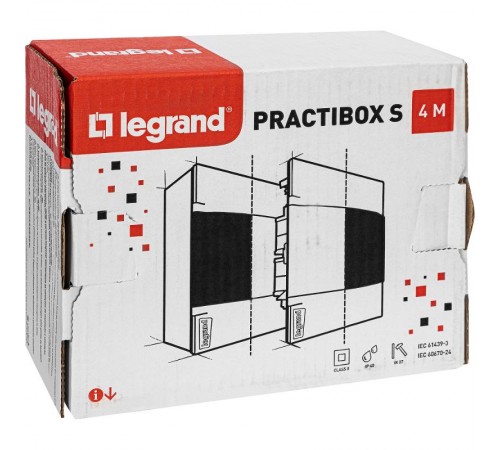 Practibox S Пластиковый щиток Встраиваемый (в полые стены) 1X4 Белая дверь  134564  Legrand