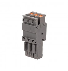 Штекер, зажим push-in, 3 точки подключения, 2.5 кв.мм, серый  VPR-P-2.5-3  DKC