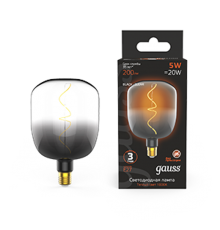 Лампа светодиодная LED Filament V140-DC Black-Clear 5W E27 200lm 1800K 140*204mm 1/6  1008802105  Gauss