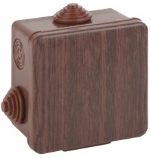 Коробка распределительная открытой установки КОР (дуб) 65х65х50мм с гермовводами 4 вх. IP54 (45/1620)  Б0043228  ЭРА