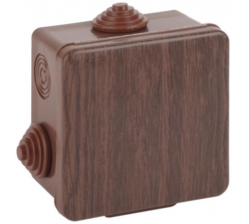 Коробка распределительная открытой установки КОР (дуб) 100х100х50мм с гермовводами 8 вх. IP54 (18/648)  Б0043224  ЭРА