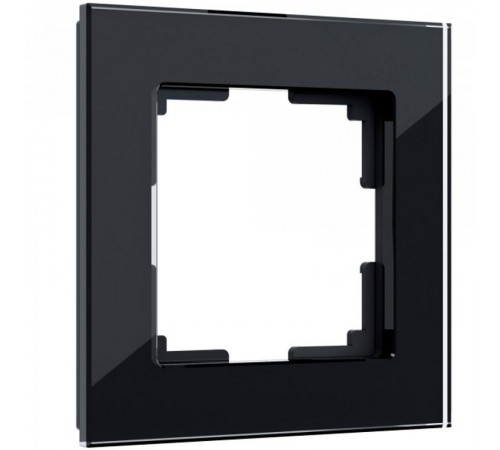 W0011108/ Электроустановочные изделия - Рамка на 1 пост (черный,стекло)