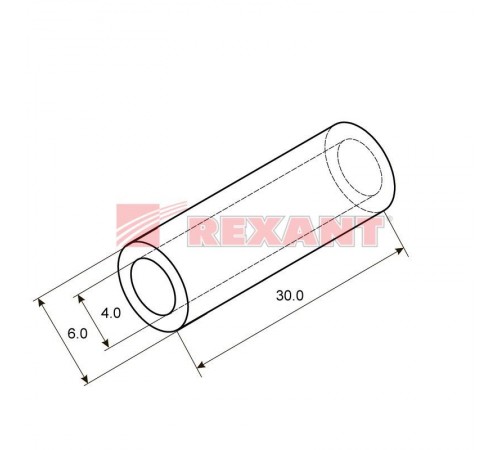 Гильза ГМЛ 6-4 (6 мм -  4 мм) ГОСТ 23469.3-79 (в упак. 10 шт.)  07-5353  REXANT