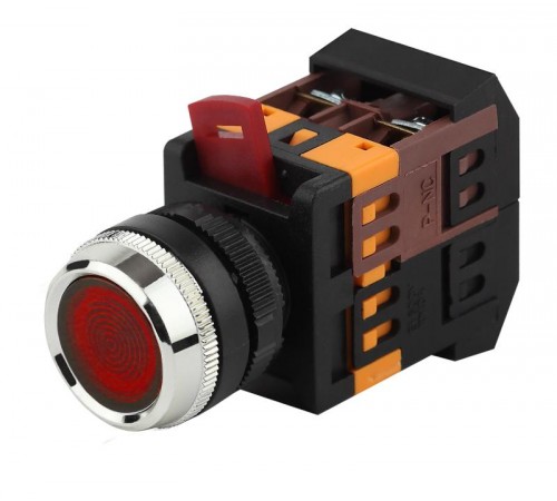 Кнопка управления  ABLFS-22 красный d22мм неон/240В 1з+1р (10/400/3200)  Б0045654  ЭРА