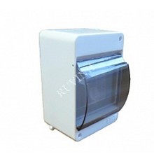 Щиток о/п на 4 мод. с вертикальной дверцей. 130х87х83мм  68104  Рувинил