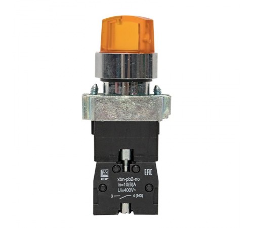 Переключатель BD21 2P c желтой подстветкой 24В NO PROxima  xb2-bk21-y-24  EKF