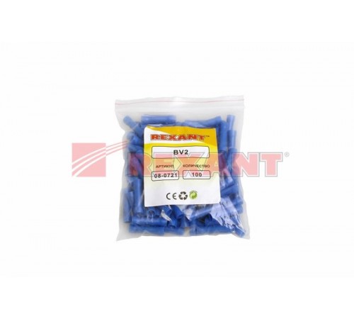 Соединительная гильза изолированная L-26 мм 1.5-2.5 мм (ГСИ 2.5/ГСИ 1,5-2,5) синяя  08-0721  REXANT