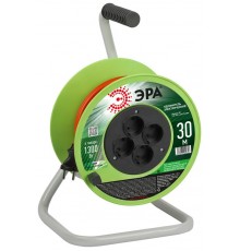 Удлинитель силовой  RP-4-2x0.75-30m на пластиковой катушке без заземления 4 розетки 30м ПВС 2х0,75мм2   Б0059780  ЭРА