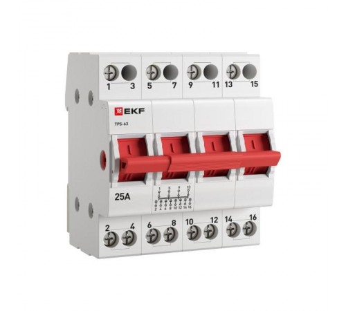 Трехпозиционный переключатель ТПС-63 4P 25А  TPS425  EKF
