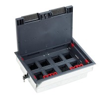 LUK/8 Люк в пол на 8 постов (45х45мм) с суппортом и коробкой (45х45мм) 70080+70180, сталь  70083  Ecoplast