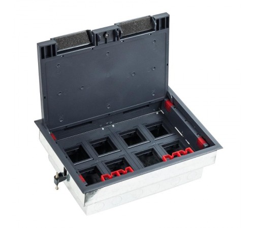 LUK/8 Люк в пол на 8 постов (45х45мм) с суппортом и коробкой (45х45мм) 70080+70180, сталь  70083  Ecoplast