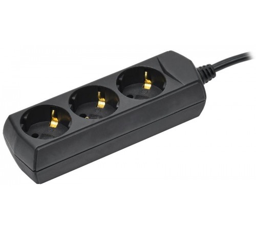 Удлинитель У03 3 места с/з 5м 3х1мм2 10А 250В чер.  WYP10-10-03-05-Z-K02-G  GENERICA