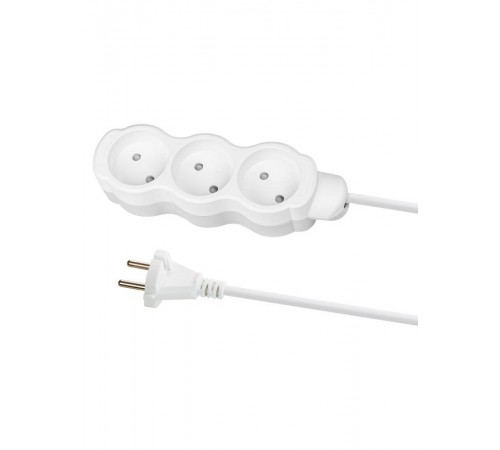 Удлинитель бытовой "Люкс" 3 гнезда, 7 м, б/з, с з/ш, ПВС 2х1,0 мм2, 10 А, 250 В, 2400 Вт  SQ1303-4004  TDM