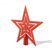 Верхушка на елку Звезда 20см, цвет красный  501-005  NEON-NIGHT