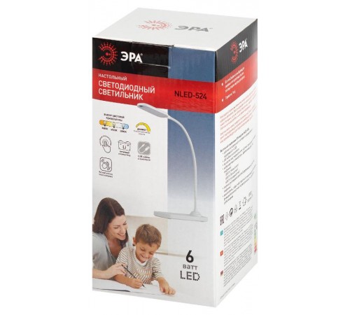 Настольный светильник  NLED-524-6W-W светодиодный аккумуляторный белый  Б0068571  ЭРА