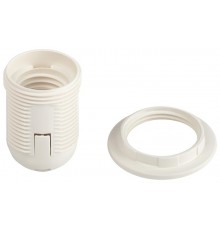 Патрон  Е27 с кольцом пластик белый без наклейки групповая упаковка 50 шт  Б0069199  ЭРА