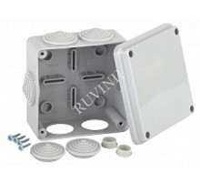 Коробка распределительная для о/п 100х100х50мм 6вводов IP54  67050  Рувинил