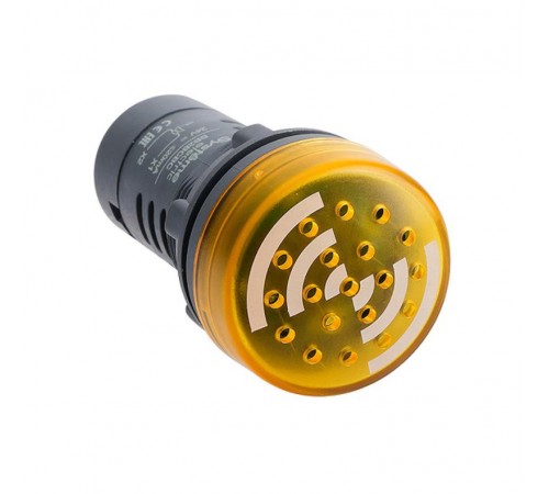 Зуммер с подсветкой желтый 24В DC прерывестый звук  SB7KS2B8I  SE