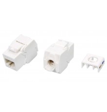 KJ8-8P8C-C6-180-TLS-WH Вставка Keystone Jack RJ-45(8P8C), категория 6, тип 180 градусов, Toolless, белая  426190  Hyperline