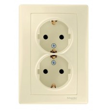 Sedna Бежевый Розетка 2-я с/з с защитными шторками литая  SDN3000747  Schneider Electric