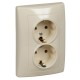Sedna Бежевый Розетка 2-я с/з с защитными шторками литая  SDN3000747  Schneider Electric