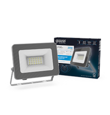 Прожектор светодиодный Qplus 20W 1700lm 6500K 200-240V IP65 графитовый LED 1/20  690511320  Gauss