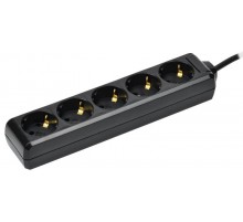 Удлинитель У05 5 мест с/з 3м 3х1мм2 16А 250В чер.  WYP10-16-05-03-Z-K02  IEK