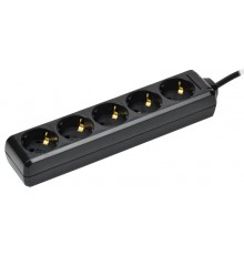 Удлинитель У05 5 мест с/з 3м 3х1мм2 16А 250В чер.  WYP10-16-05-03-Z-K02  IEK